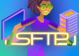 Animated figure with server and SFTP text.