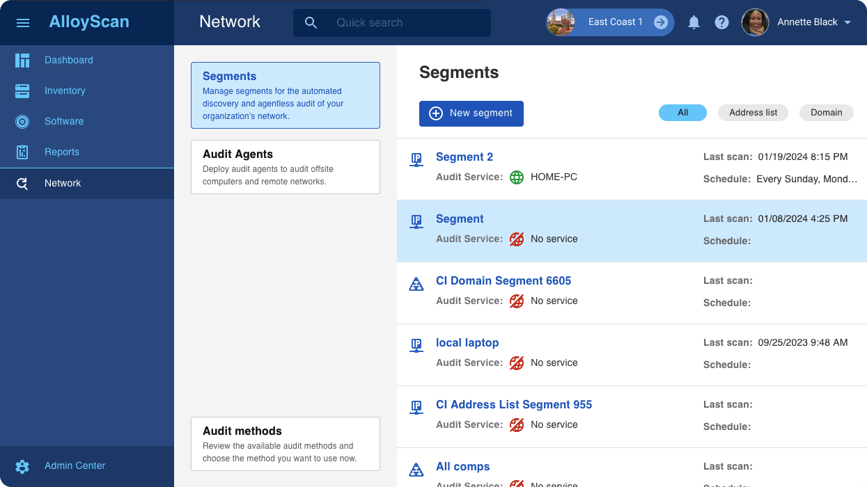 Network alerts and registration details display.