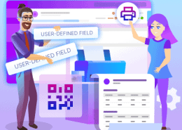 Cartoon of IT professionals with service desk interface.