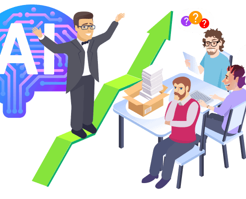an image metaphorically depicting the process of implementing changes in an organization