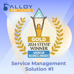 Alloy Navigator wins Gold Stevie Award image with logo and award graphics.