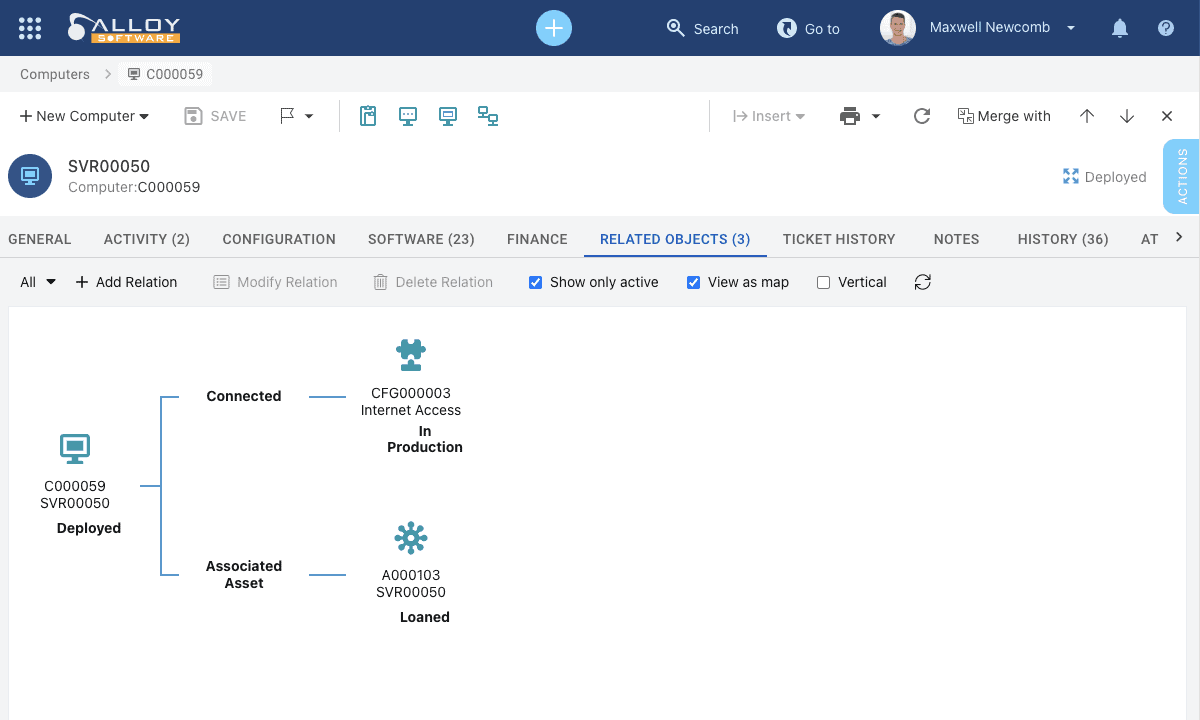 Screenshot of an ITIL event management interface displaying event logs and details.