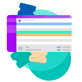 Icon of a digital interface screen representing HR service management software.