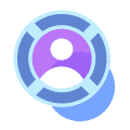 Icon of a person inside a life preserver representing HR service management support.