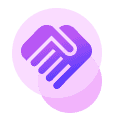 Icon of a handshake representing HR service management.