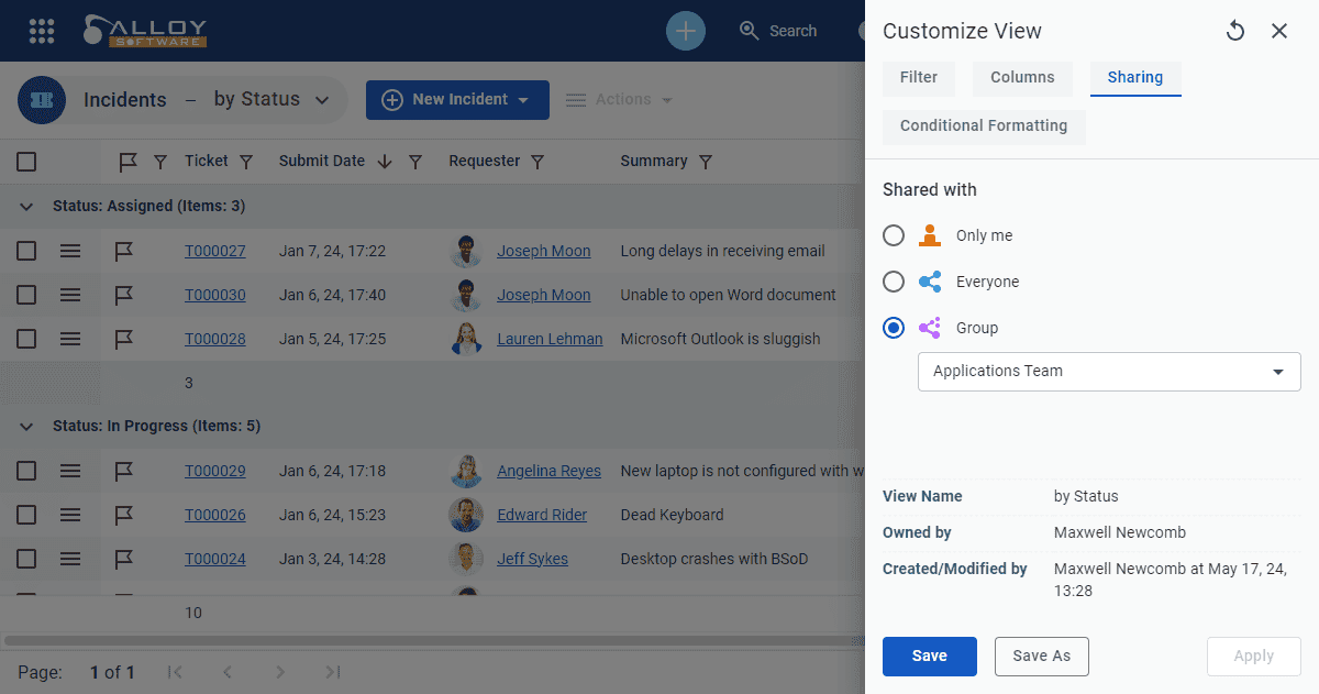 Screenshot of a task management interface showing the customer details and sharing options.