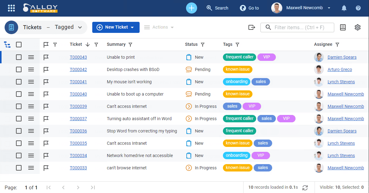 Screenshot of a tagging feature in a form within a digital management interface.