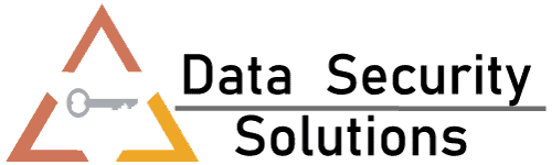 Data security graphic with a shield icon and a lock symbol on a blue background with circuit lines representing digital protection and cybersecurity