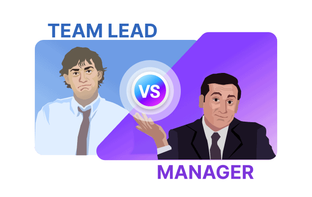an illustration of the differences between a team lead and a manager