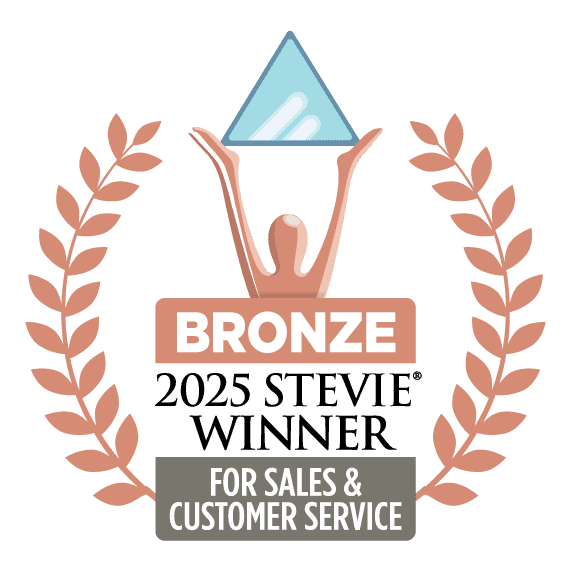 A Bronze Stevie® Award trophy on a transparent background.