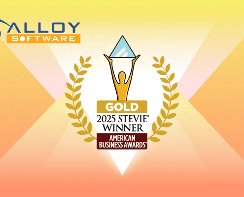 Alloy Navigator wins Gold Stevie Award image with logo and award graphics.