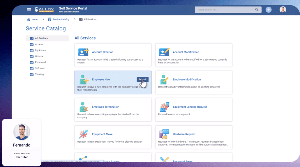 Service Catalog IT Services For Everyone Alloy Software