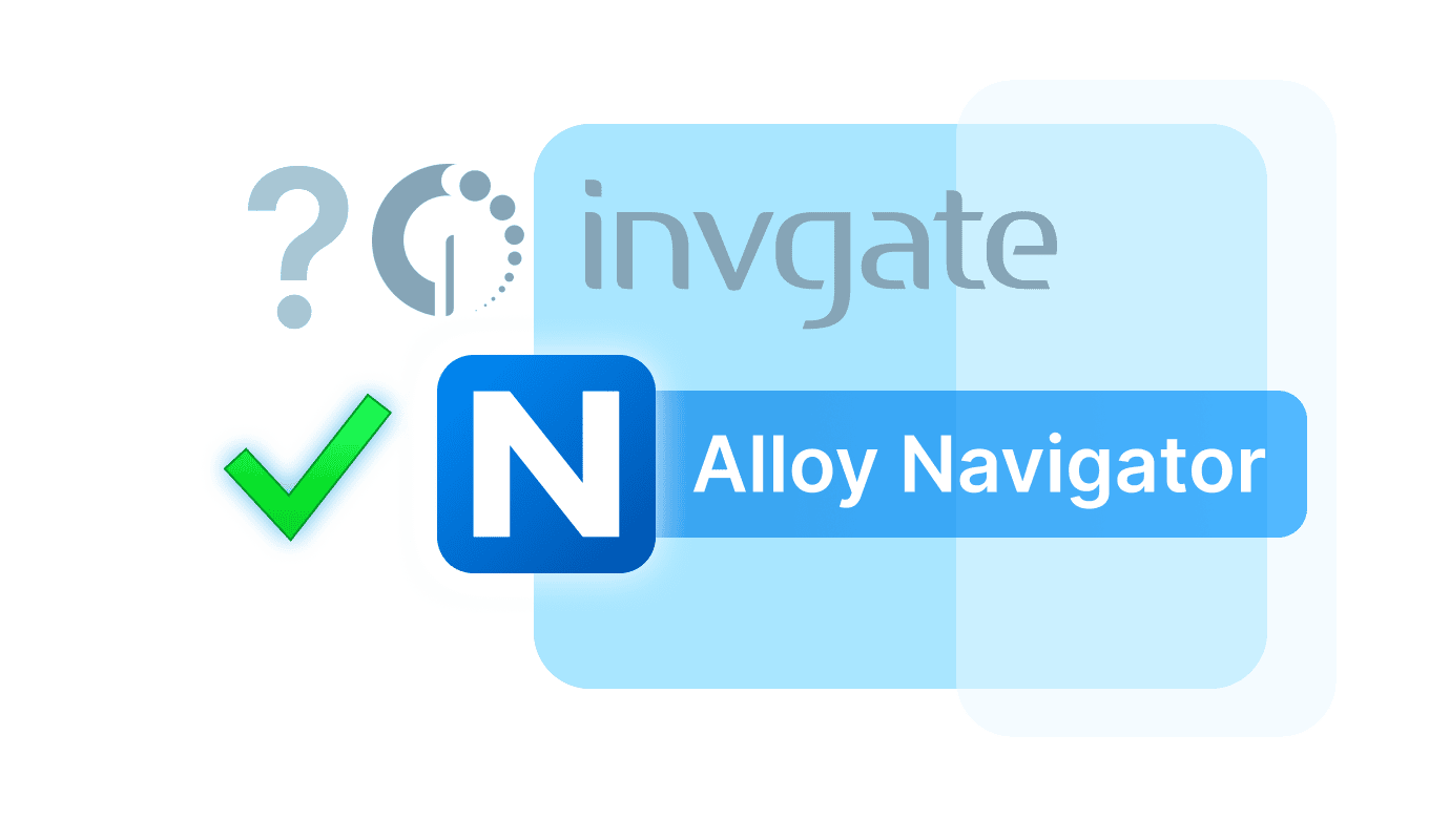 invgate-alternative-680x400-t Logos of InvGate and Alloy Navigator with a green check mark highlighting Alloy Navigator as the preferred option.