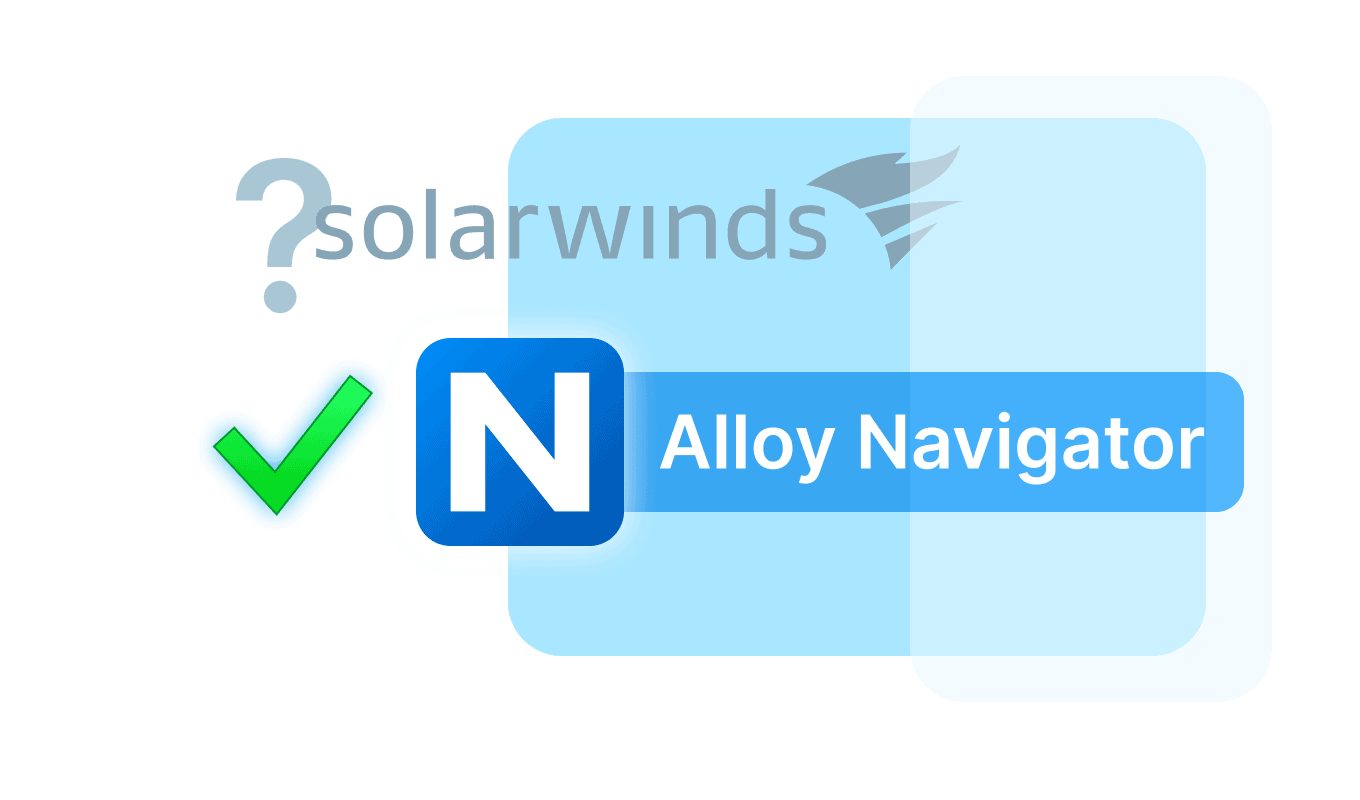 Alloy Navigator software interface snippet for IT asset management and help desk solutions in a professional office setting.