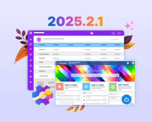 Alloy Navigator 2025.2.1 update illustration showing colorful interface and maintenance icon with fall leaves.