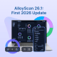 AlloyScan 26.1 First 2026 Update banner featuring dashboard UI on laptop and mobile with modern visuals.