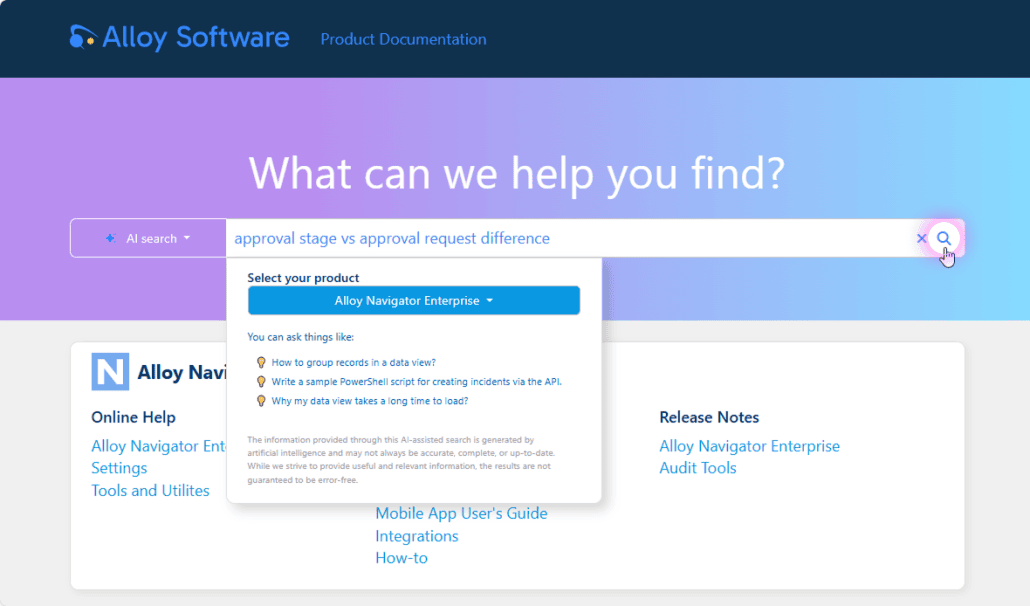AI-Assisted Documentation Search Just Got Smarter | Alloy Software