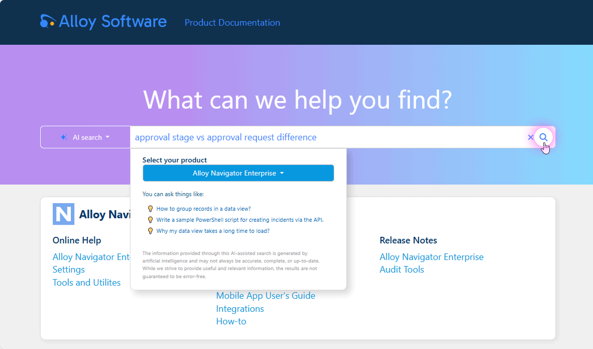 AI-Assisted Documentation Search Just Got Smarter | Alloy Software