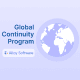 Global Continuity Program title with globe graphic and Alloy Software logo on transparent background.